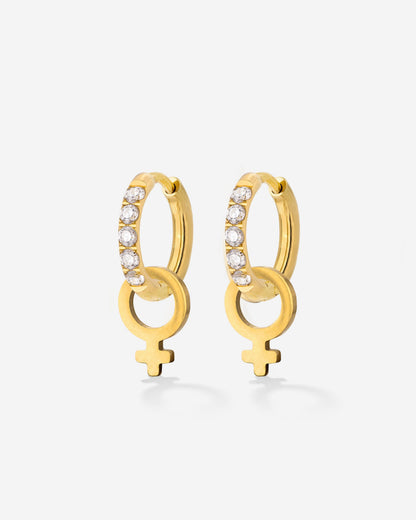 Female Icon Glimmer Hoop Set Baby Gold