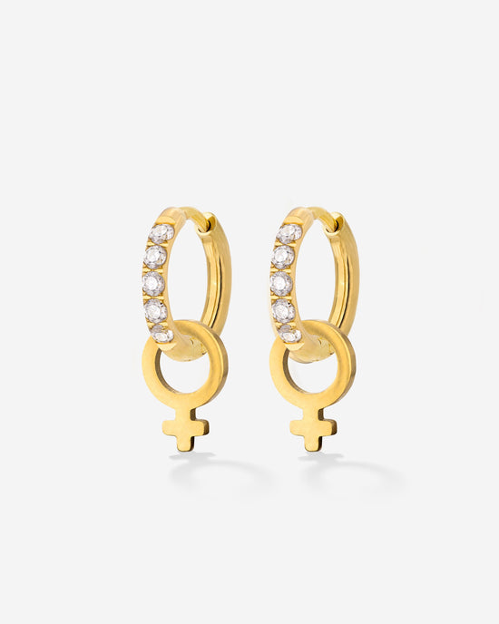 Female Icon Glimmer Hoop Set Baby Gold