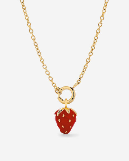 Strawberry Classic Chain Necklace Set Gold