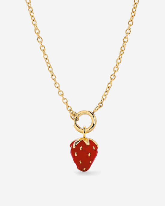 Strawberry Classic Chain Necklace Set Gold