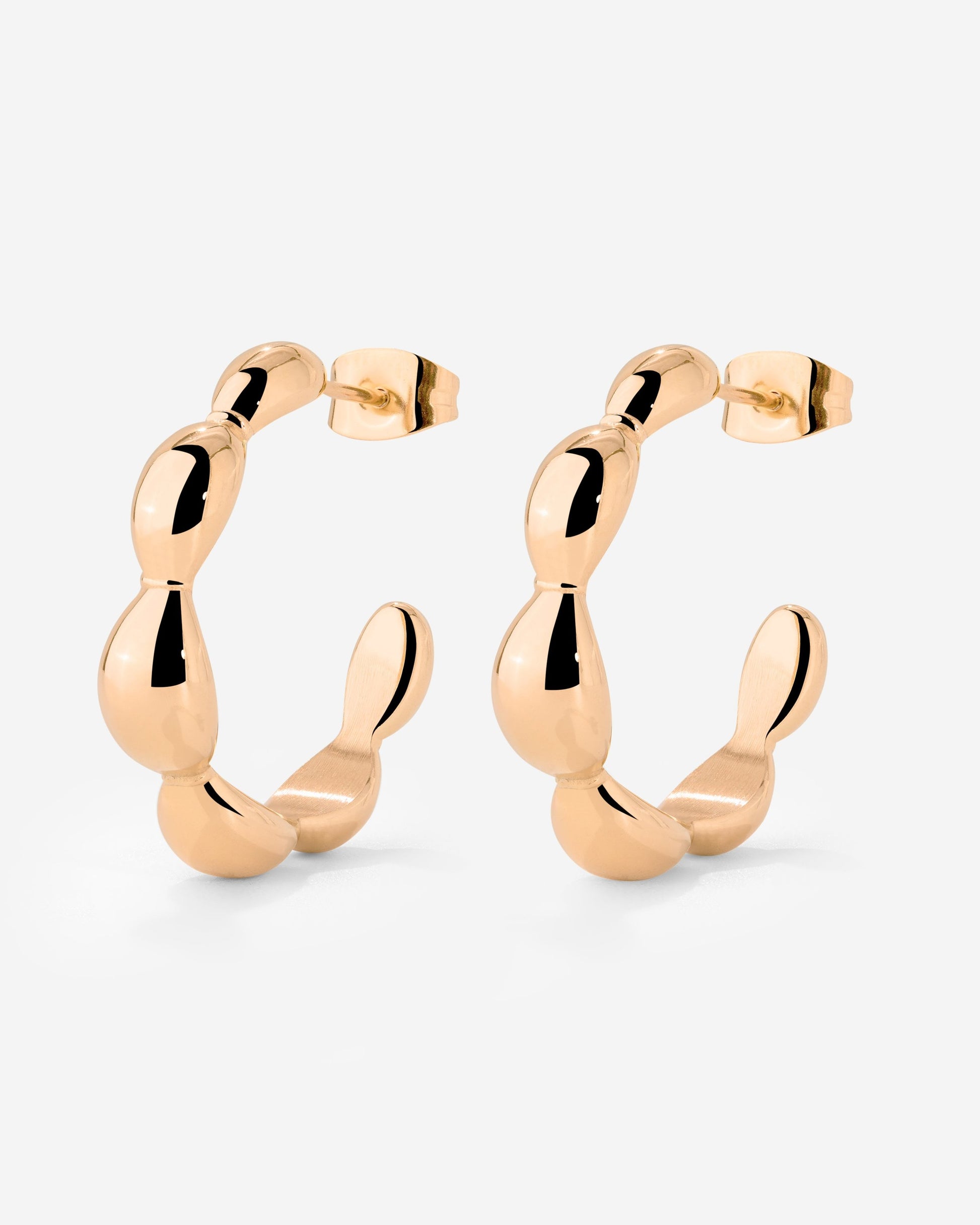 Graceful Curves Hoop Studs Roségold
