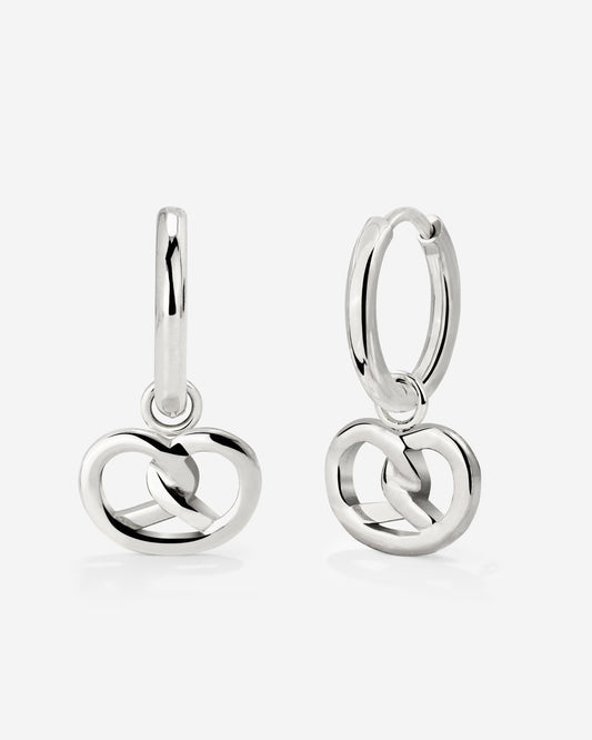 Pretzel Babe Hoop Set Small Silber