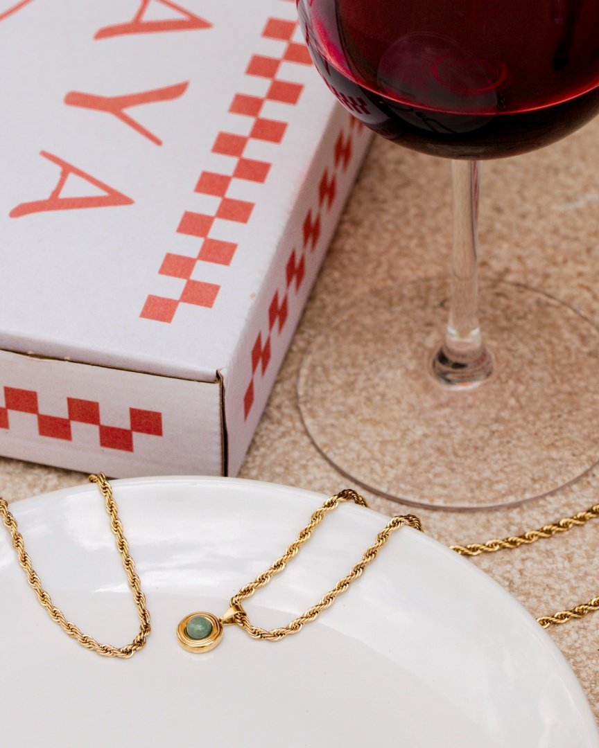 Olive Glow Necklace Roségold