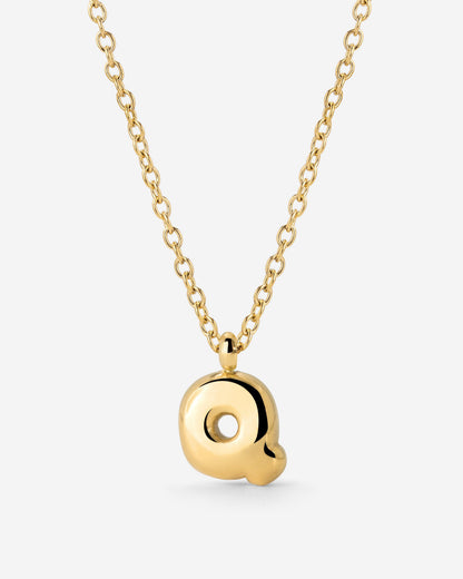 Bubble Letter Necklace Gold