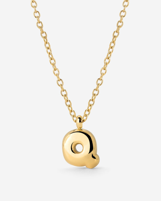 Bubble Letter Necklace Gold