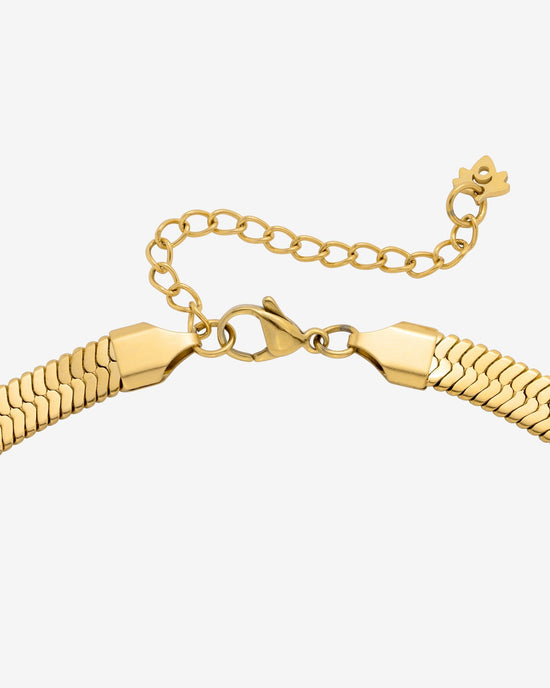 Slim Herringbone Necklace Gold