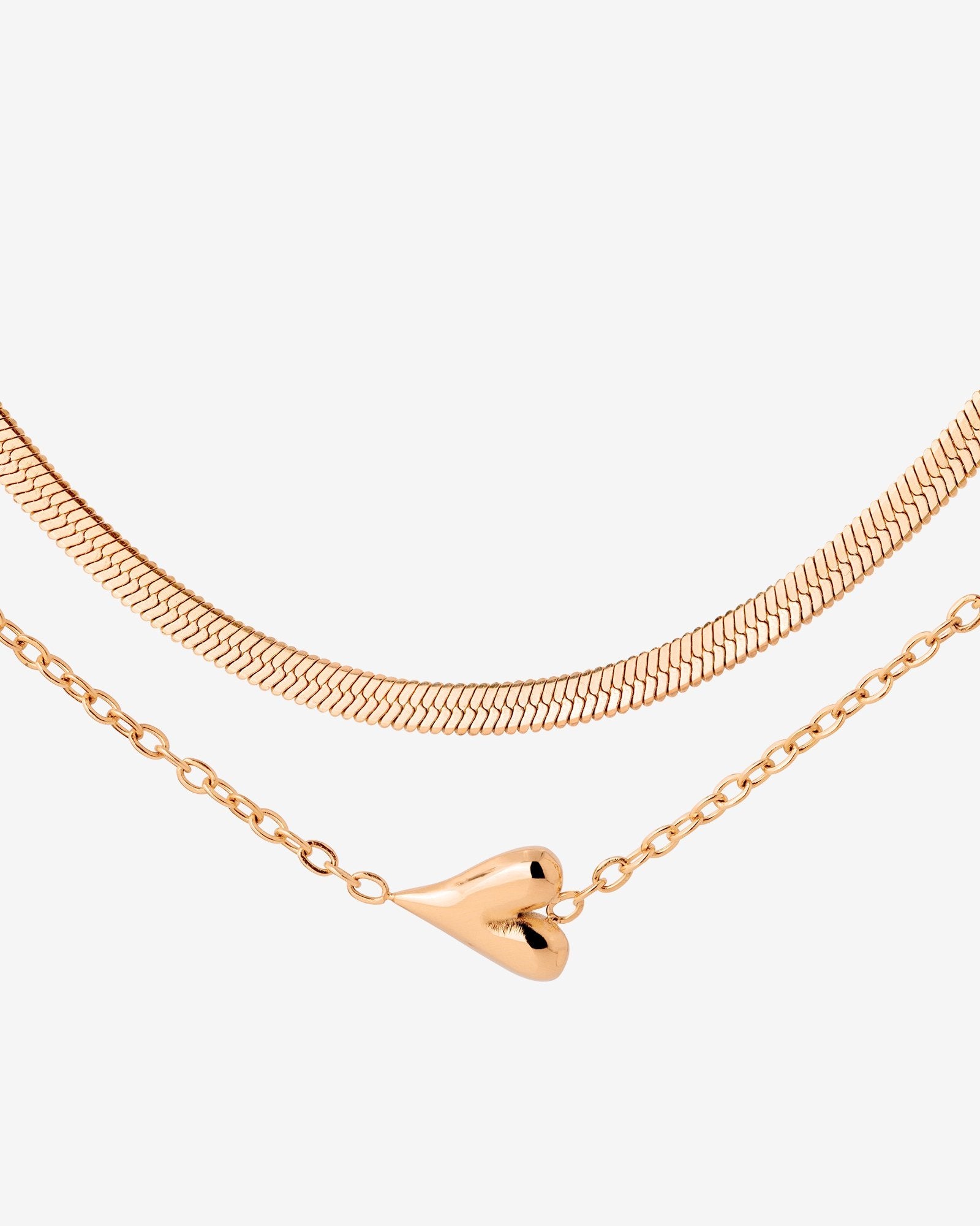 Flowy Heart Necklace Bundle Roségold