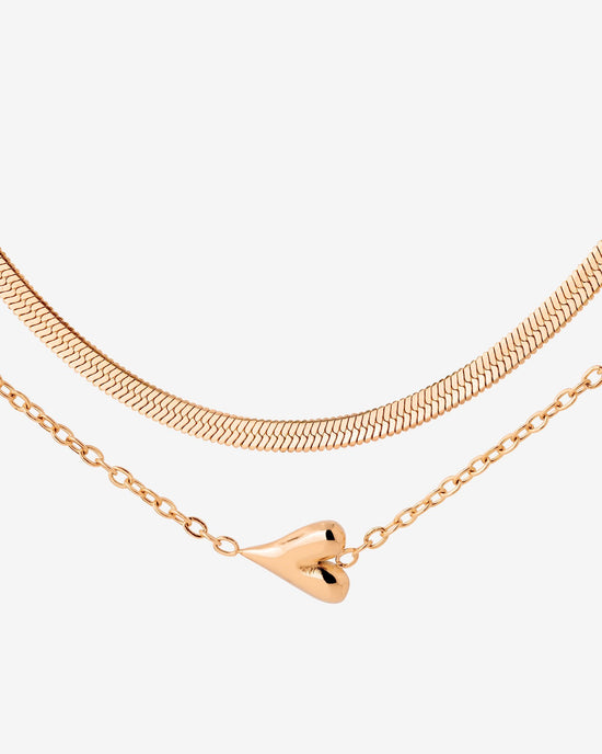 Flowy Heart Necklace Bundle Roségold