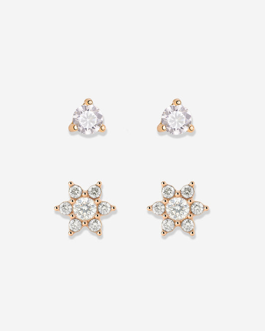 Glimmering Petals Stud Bundle Roségold