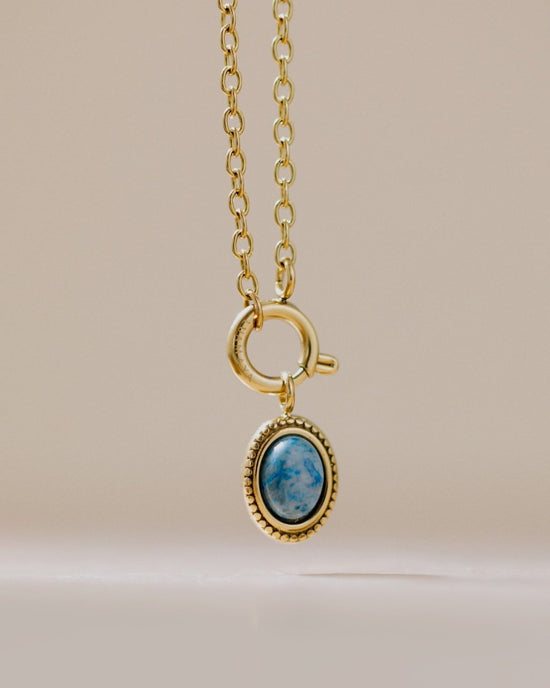 Ocean Agate Classic Chain Necklace Set Silber