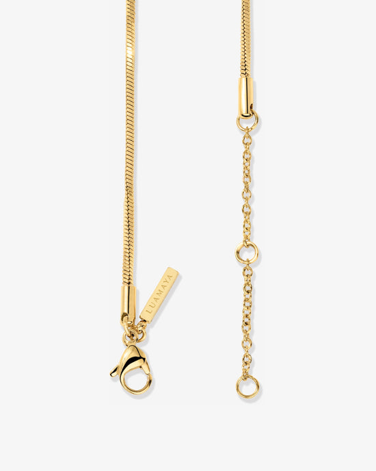 Squared Snake Chain Necklace Gold