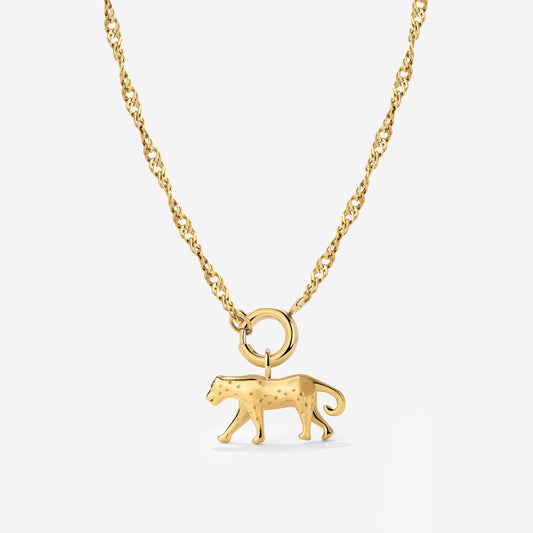 Leopard Singapore Chain Necklace Set Gold