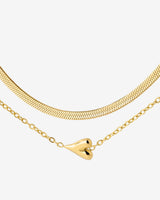 Flowy Heart Necklace Bundle Gold