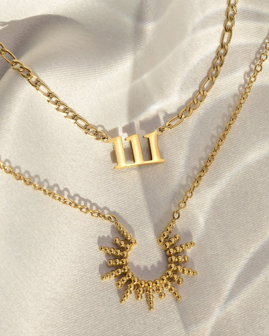 Angel Number Necklace Silber