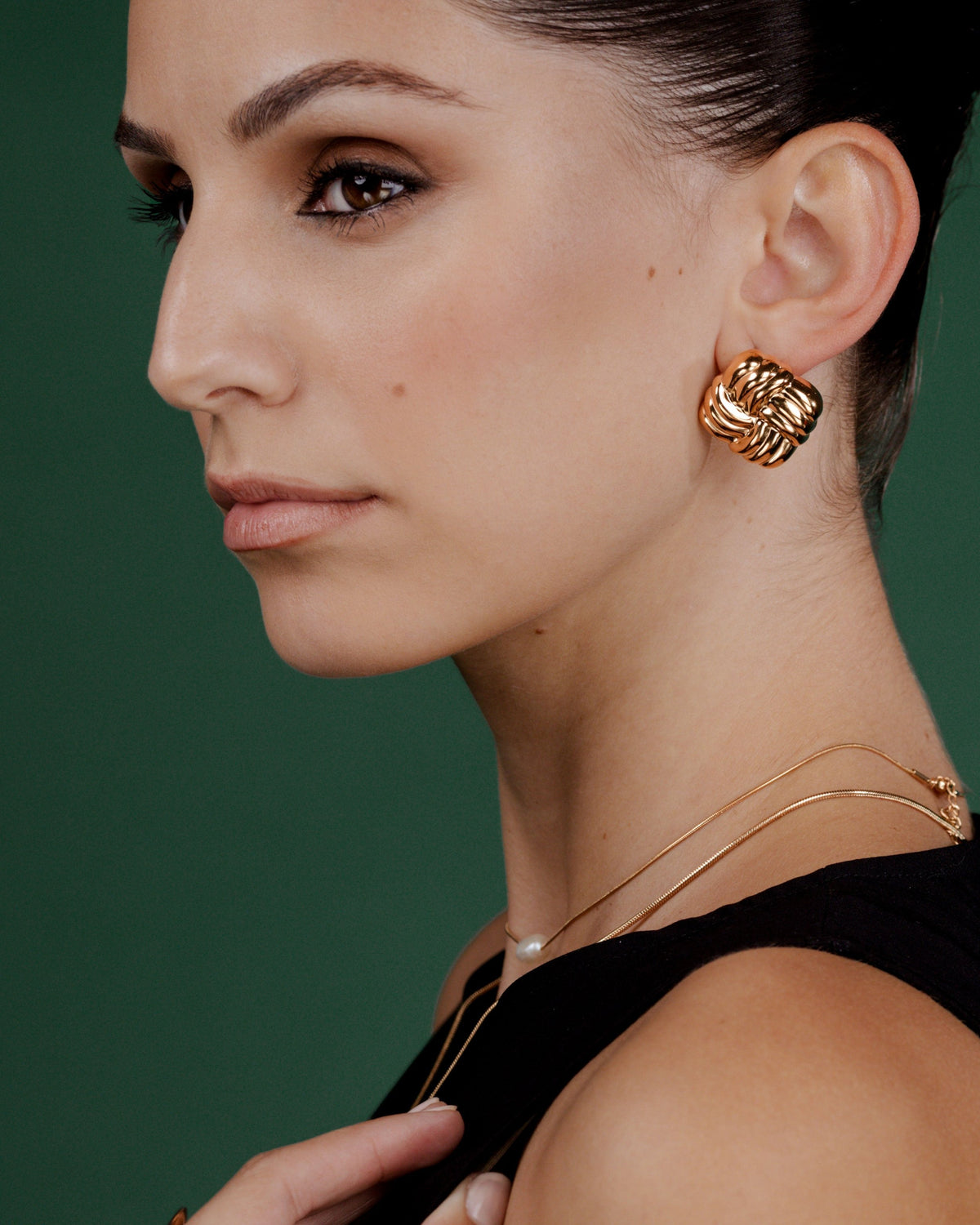 Granny Button Studs Large Rose Gold