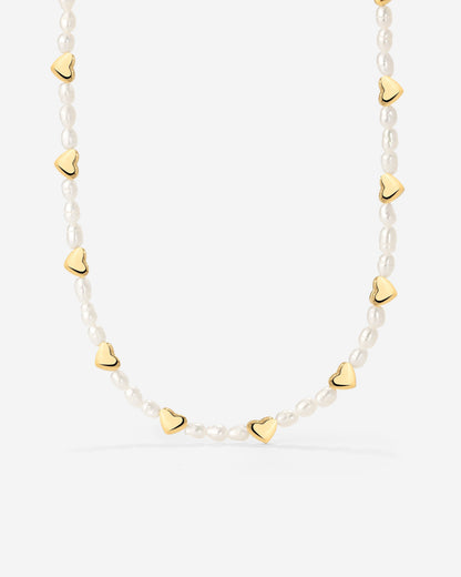 Love Pearls Necklace Gold