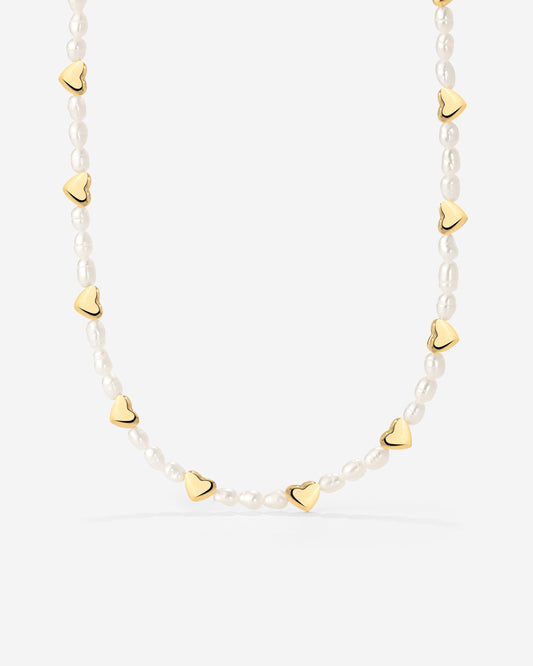 Love Pearls Necklace Gold