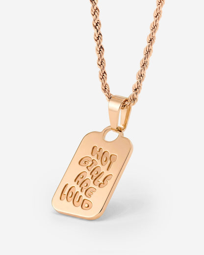 Hot girls are loud Necklace Roségold