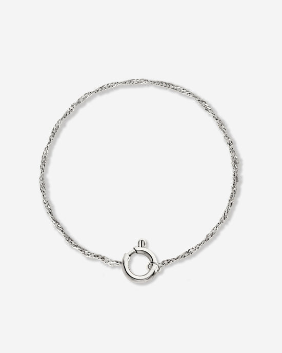 Singapore Chain Charm Bracelet Silber