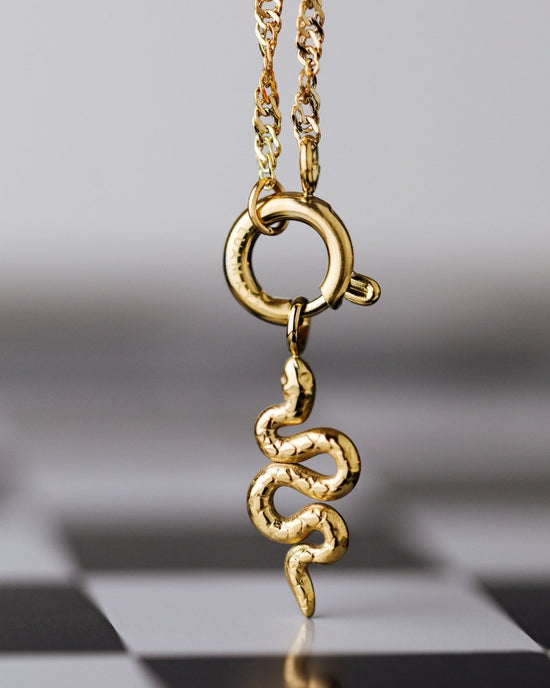 Serpent Singapore Chain Necklace Set Gold