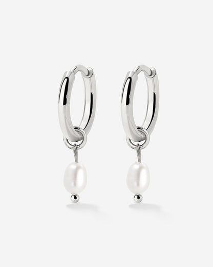 Perla Sola Hoop Set Silber
