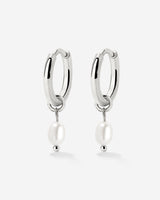 Perla Sola Hoop Set Silber