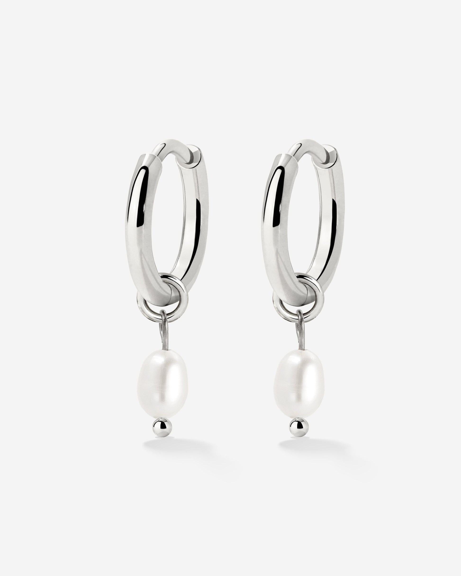 Perla Sola Hoop Set Silber