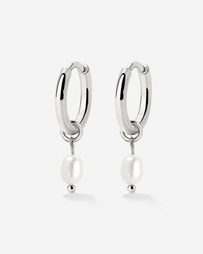 Perla Sola Hoop Set Silber