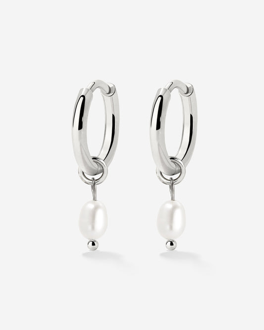 Perla Sola Hoop Set Silber
