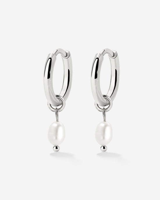 Perla Sola Hoop Set Silber