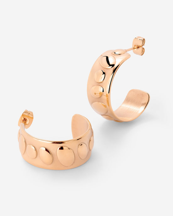 Boho Beads Hoop Studs Roségold
