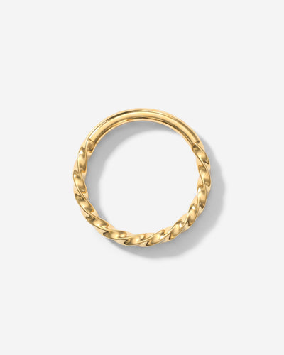Twisted Click Piercing Ring Gold