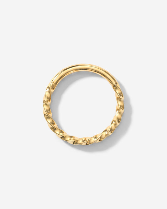 Twisted Click Piercing Ring Gold