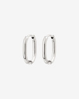 Oval Hoops Baby Silber
