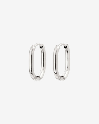 Oval Hoops Baby Silber