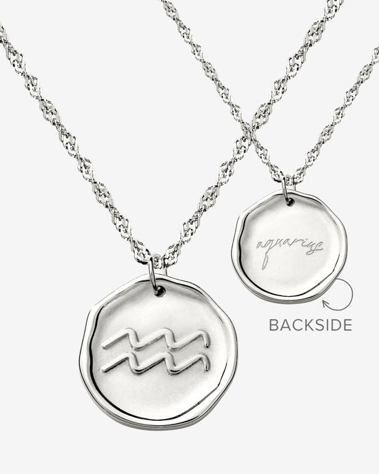 Zodiac Necklace – Aquarius / Wassermann Silber