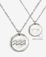 Zodiac Necklace – Aquarius Silver
