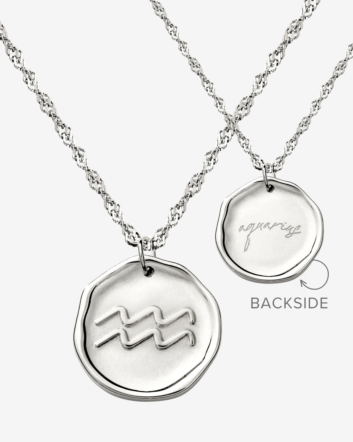 Zodiac Necklace – Aquarius Silver