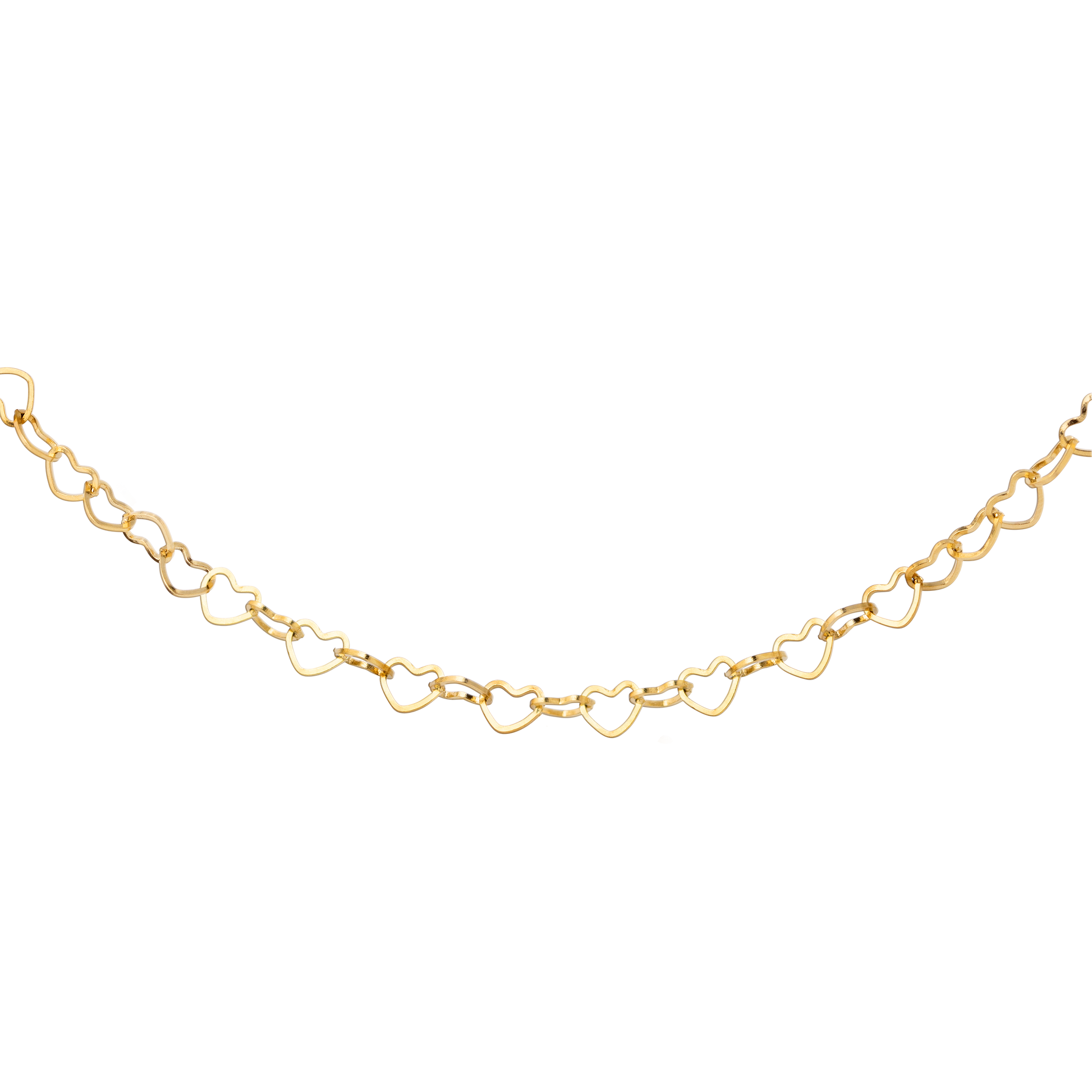 Heart after Heart Necklace Gold