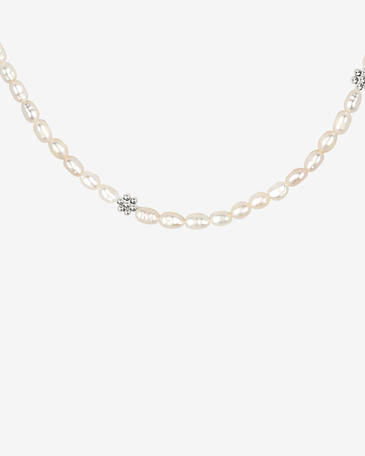 Blossom Pearl Choker Silber