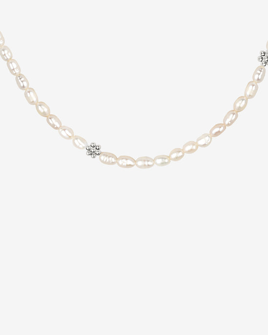 Blossom Pearl Choker Silber