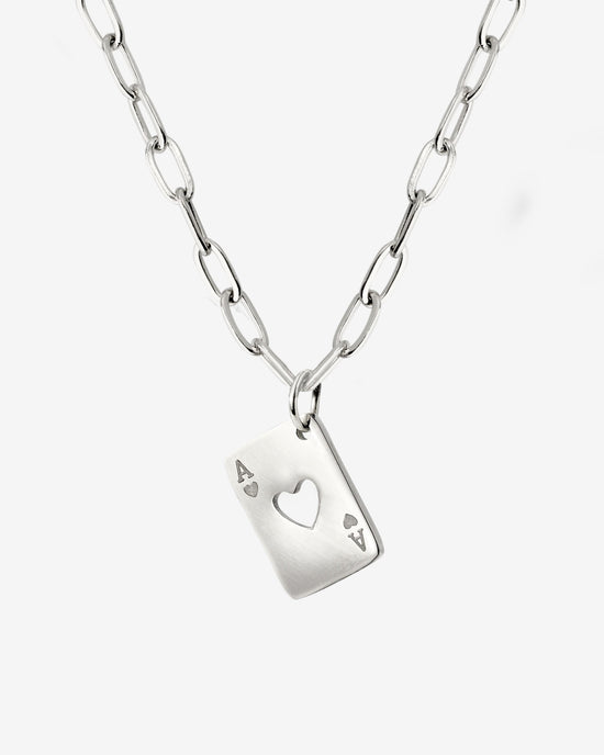 Heart Ace Necklace Silber