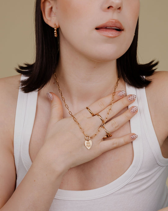 Girl Power Oval Links Necklace Set Roségold