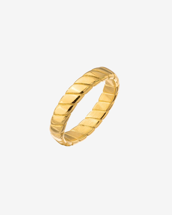 Flat Stripe Ring Gold
