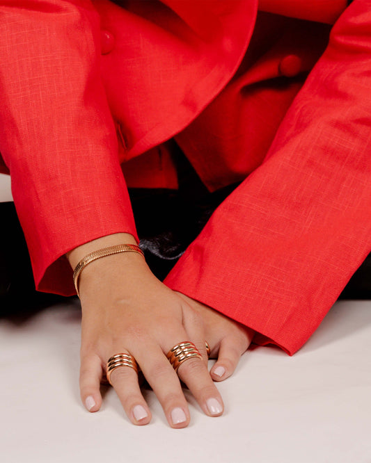 Bold Herringbone Bracelet Roségold