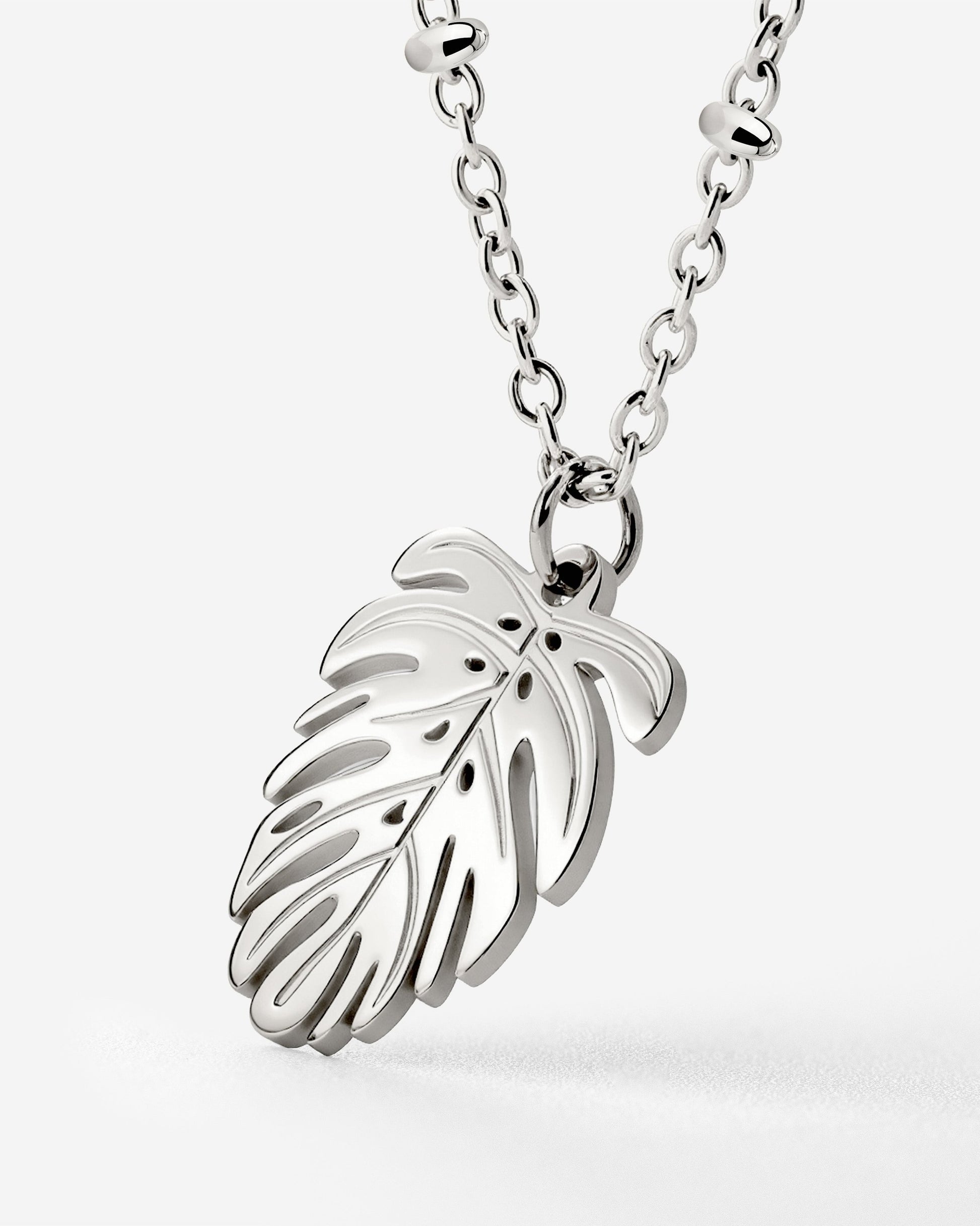 Monstera Leaf Necklace Silber
