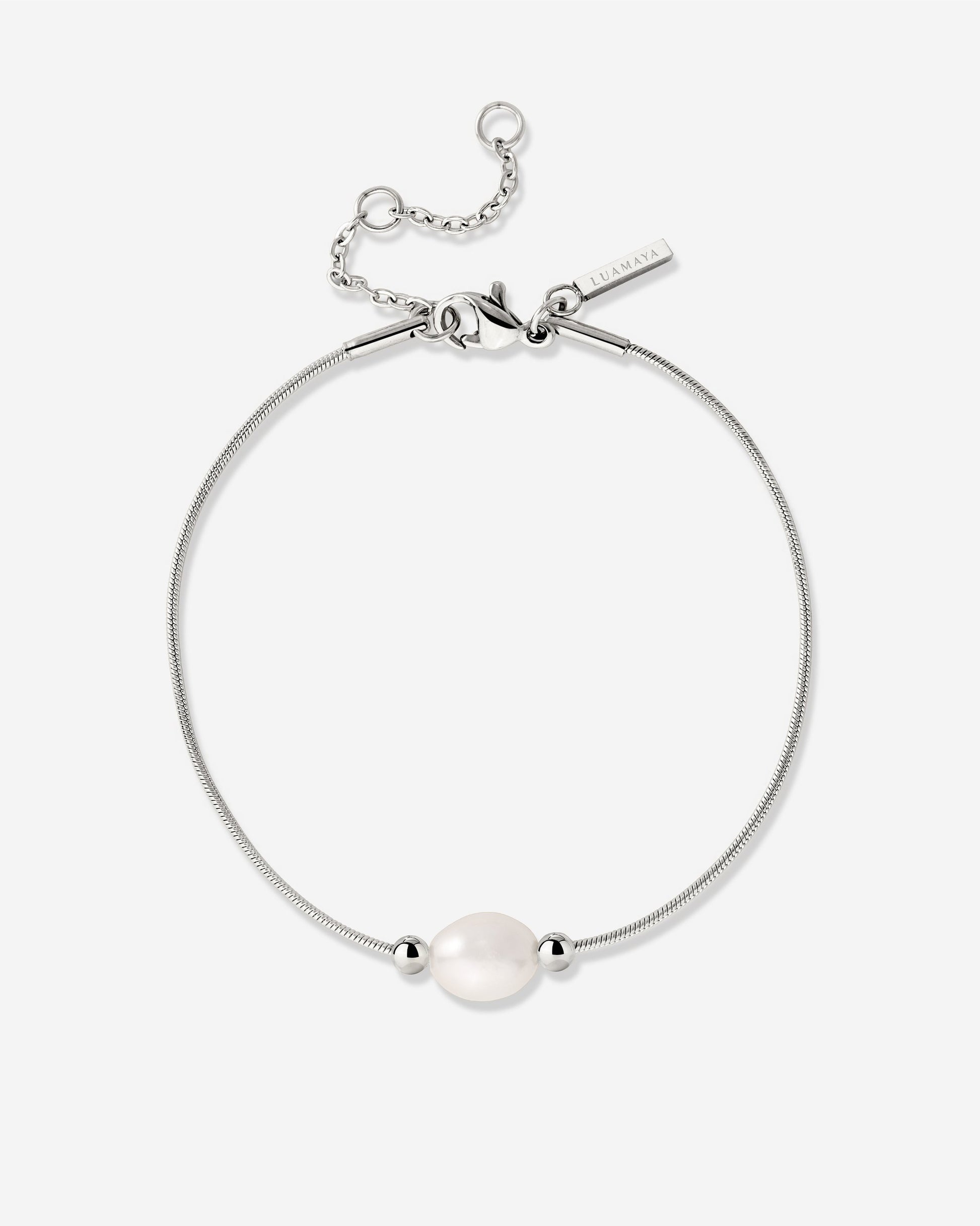 Minimalist Pearl Bracelet Silber
