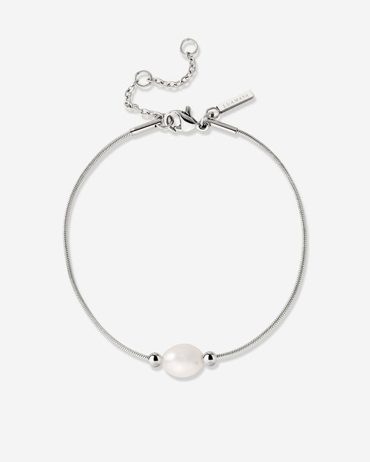 Minimalist Pearl Bracelet Silber