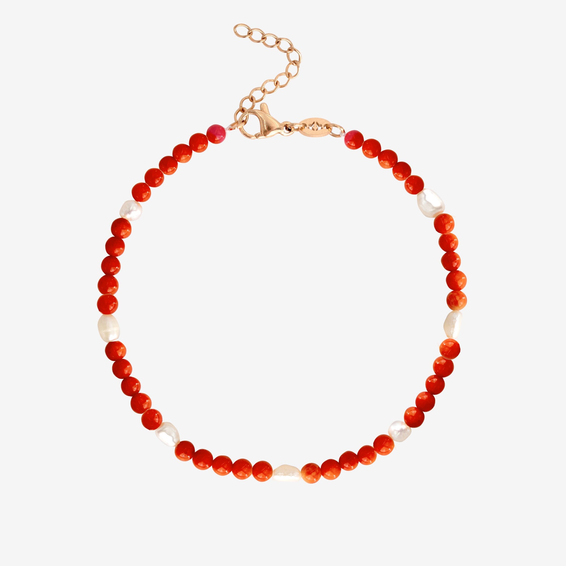 Coral Color Anklet Roségold