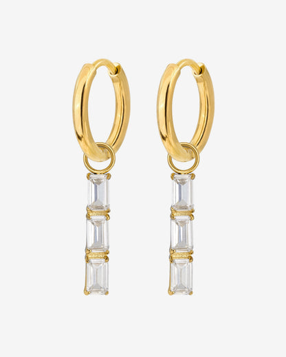 Baguette Bundle Hoop Set Small Gold